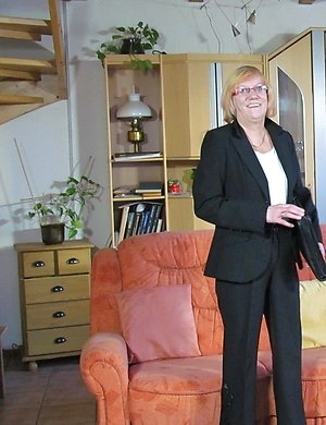 Naughty housewife playing all alone