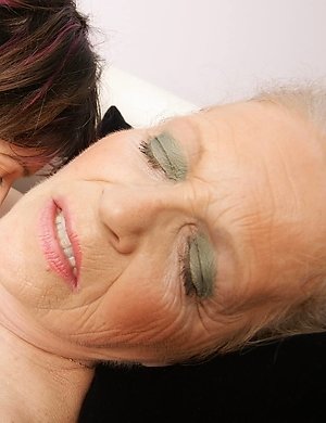 Naughty old and young lesbians love to get wet